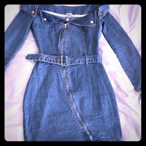 Off the shoulder denim dress